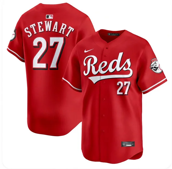 Mens Cincinnati Reds #27 Sal Stewart Scarlet Alternate Reds Limited Jersey 