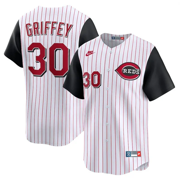Mens Cincinnati Reds #30 Ken Griffey Jr. Nike White Cooperstown Collection Limited Jersey 