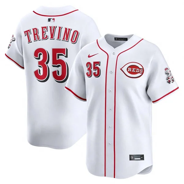 Mens Cincinnati Reds #35 Jose Trevino Nike White Home Limited Jersey 