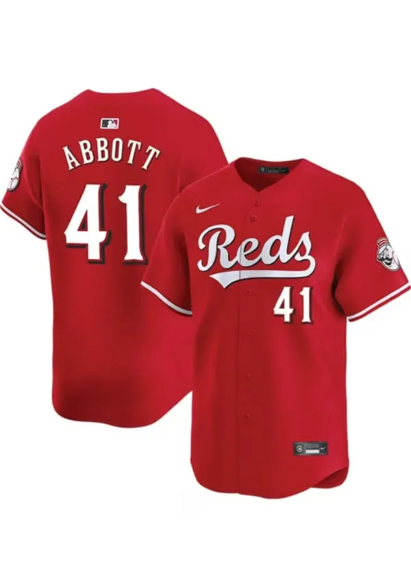 Mens Cincinnati Reds #41 Andrew Abbott Scarlet Alternate Reds Limited Player Jersey 