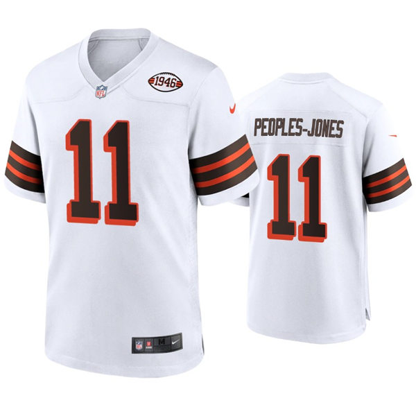 Mens Cleveland Browns #11 Donovan Peoples-Jones Nike 2021 White Retro 1946 75th Anniversary Jersey