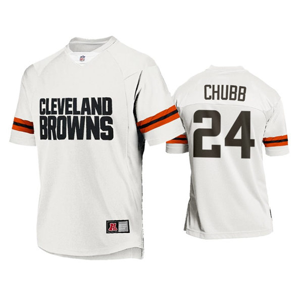 Mens Cleveland Browns #24 Nick Chubb Nike 2021 New Season Special White Limited Jersey