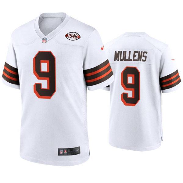 Mens Cleveland Browns #4 Nick Mullens Nike 2021 White Retro 1946 75th Anniversary Jersey
