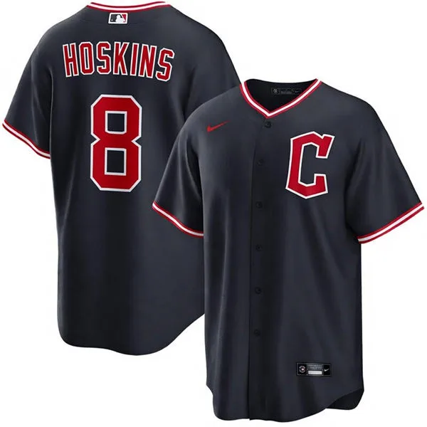 Mens Cleveland Guardians #8 Rhys Hoskins Nike Navy Alternate Limited Jersey 