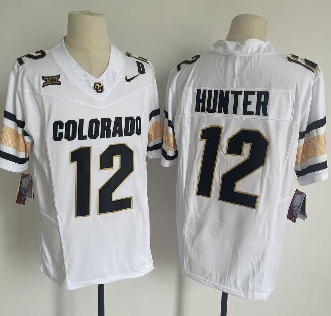 Mens Colorado Buffaloes #12 Travis Hunter 2024 XII F.U.S.E. Limited White College Football Game Jerseys
