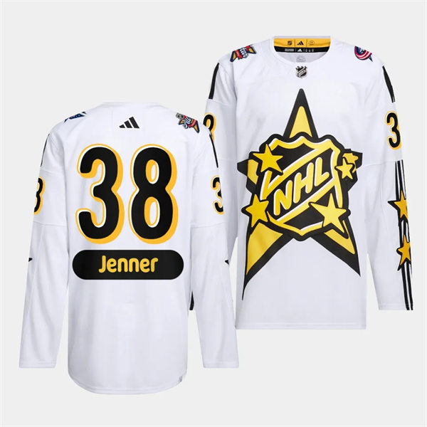 Mens Columbus Blue Jackets #38 Boone Jenner White 2024 NHL All-Star Game Jersey 
