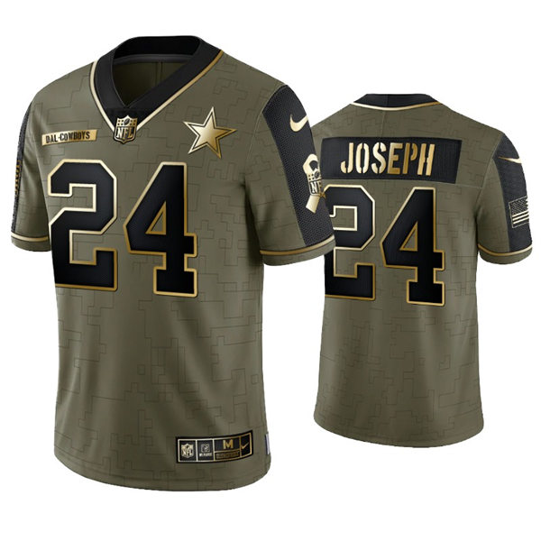 Mens Dallas Cowboys #24 Kelvin Joseph Nike 2021 Olive Golden Salute To Service Limited Jersey