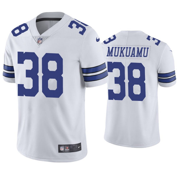 Mens Dallas Cowboys #38 Israel Mukuamu Nike White Vapor Limited Jersey
