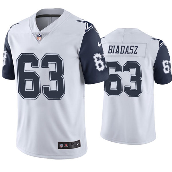 Mens Dallas Cowboys #63 Tyler Biadasz Nike White Color Rush Legend Player Jersey
