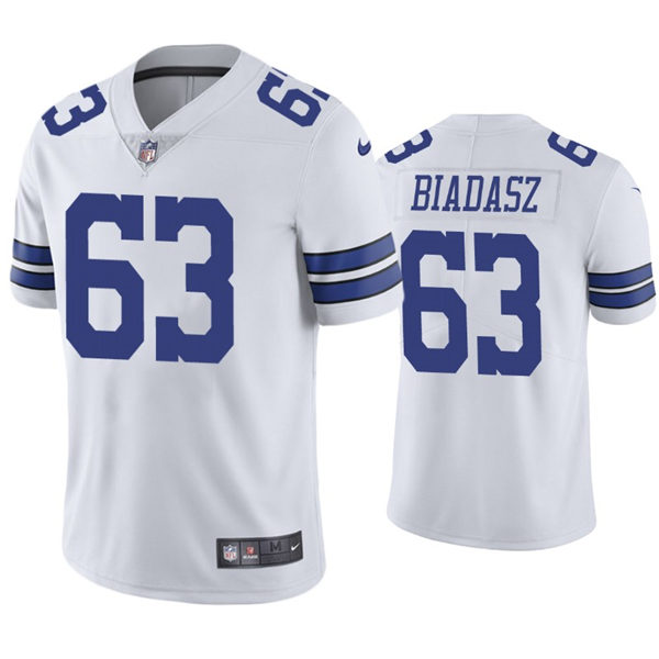 Mens Dallas Cowboys #63 Tyler Biadasz Nike White Vapor Limited Jersey
