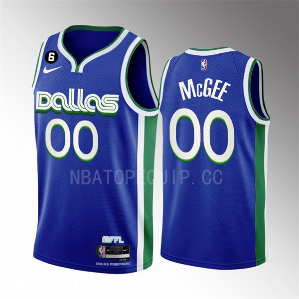 Mens Dallas Mavericks #00 JaVale McGee Nike 2022-23 Blue City Edition Player Jersey