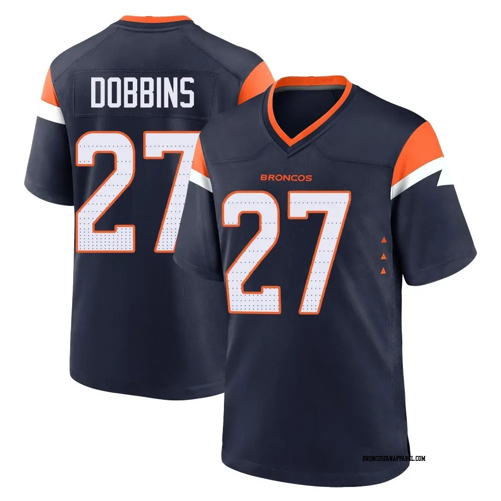 Mens Denver Broncos #27 J.K. Dobbins Nike Navy Alternate Vapor F.U.S.E. Limited  Jersey 