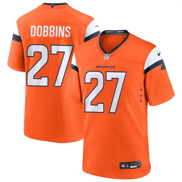 Mens Denver Broncos #27 J.K. Dobbins Nike Orange Vapor F.U.S.E. Limited Jersey 