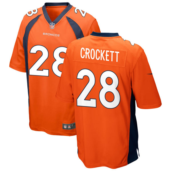 Mens Denver Broncos #28 Damarea Crockett Nike Orange Vapor Untouchable Limited Jersey
