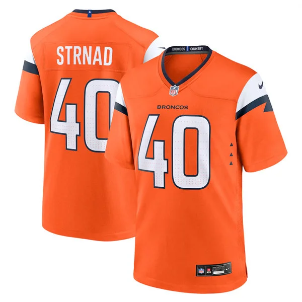 Mens Denver Broncos #40 Justin Strnad Nike Orange Vapor F.U.S.E. Limited Jersey 