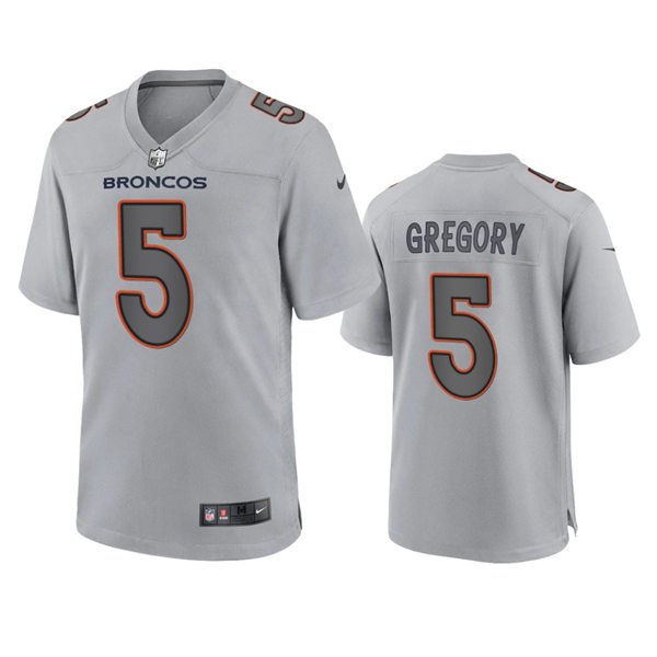 Mens Denver Broncos #5 Randy Gregory Gray Atmosphere Fashion Game Jersey