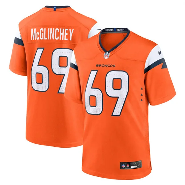 Mens Denver Broncos #69 Mike McGlinchey Nike Orange Vapor F.U.S.E. Limited Jersey 