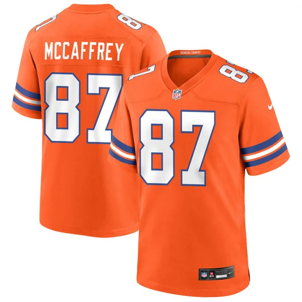 Mens Denver Broncos Retired Player #87 Ed McCaffrey Nike Orange Mile High Collection 1977 Throwback F.U.S.E. Limited Jersey 