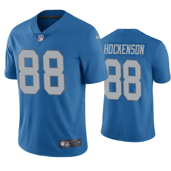 Mens Detroit Lions #88 T.J. Hockenson Nike Blue 2017 Throwback Limited Player Jersey