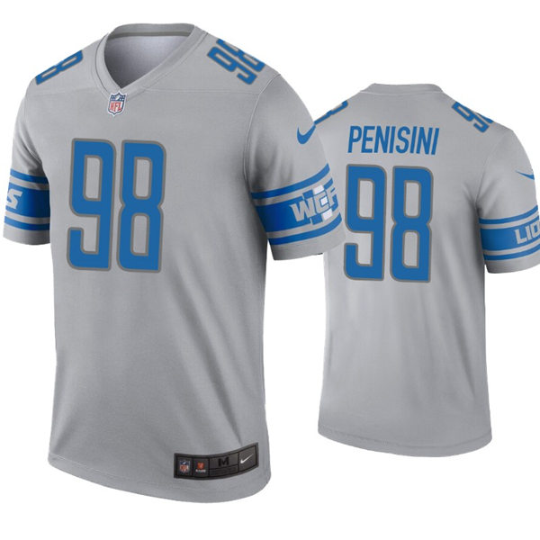 Mens Detroit Lions #98 John Penisini Nike Gray Inverted Legend Jersey