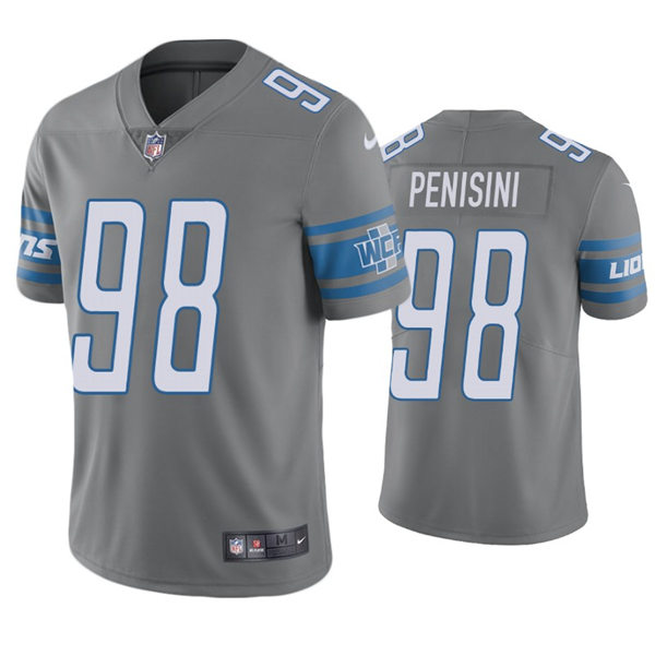 Mens Detroit Lions #98 John Penisini Nike Silver Color Rush Limited Player Jersey