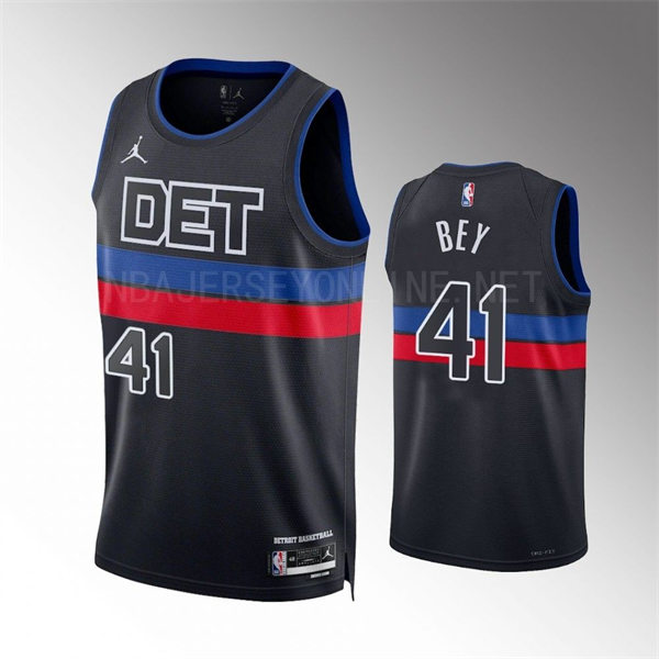 Mens Detroit Pistons #41 Saddiq Bey 2022-23 Statement Edition Swingman Jersey Black