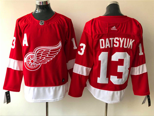 Mens Detroit Red Wings Retired Player #13 Pavel Datsyuk Adidas Home Red Jersey Stitched