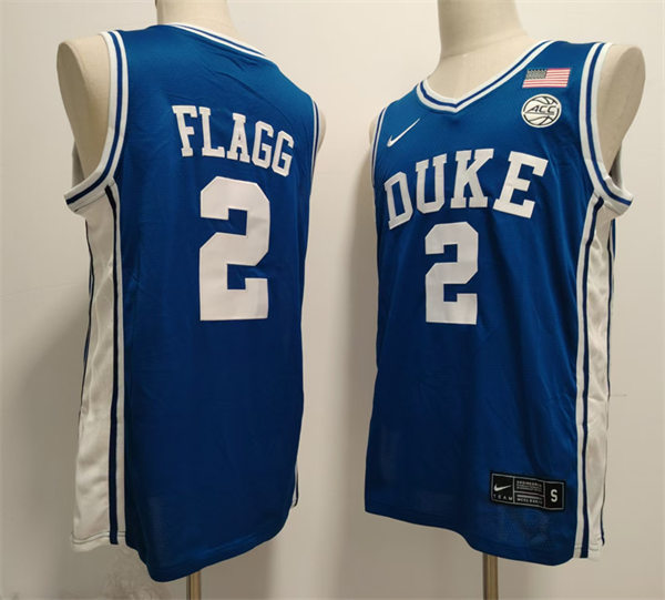 Mens Duke Blue Devils #2 Cooper Flagg Royal College Basketball Game Jersey 