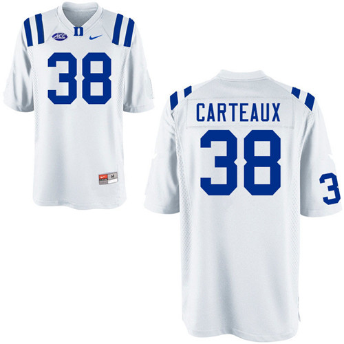 Mens Duke Blue Devils #38 Cole Carteaux Nike White College Stitched Football Jersey