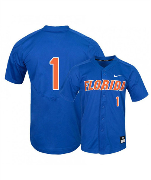 Mens Florida Gators #1 Jacob Young Nike Royal College Baseball Game Jerseys