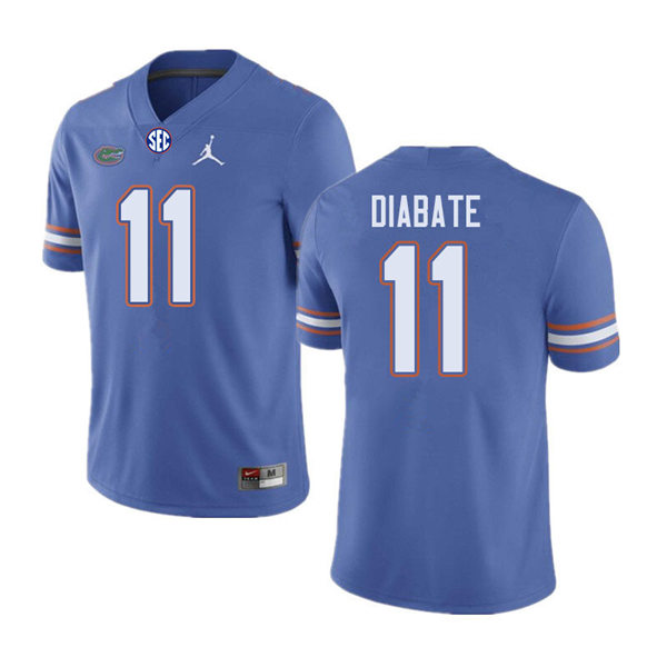 Mens Florida Gators #11 Mohamoud Diabate Royal Jordan Brand College Football Game Jersey