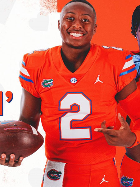 Mens Florida Gators #2 DJ Lagway Orange College Football Game Jersey 