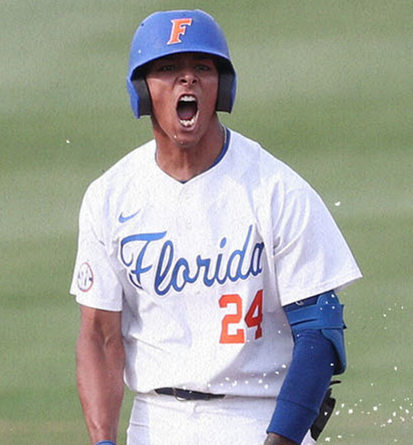 Mens Florida Gators #24 Josh Rivera Nike 2020 White  Florida College Baseball Game Jersey