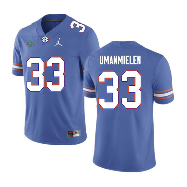 Mens Florida Gators #33 Princely Umanmielen Royal Jordan Brand College Football Game Jersey