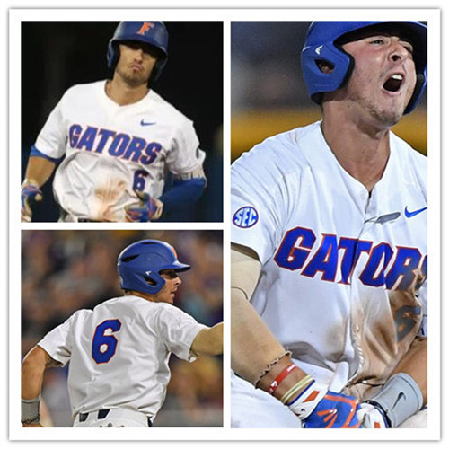 Mens Florida Gators #6 Jonathan India Nike 2016 White Gators College Baseball Jerseys