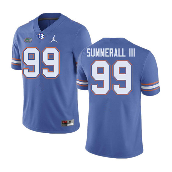 Mens Florida Gators #99 Lloyd Summerall III Royal Jordan Brand College Football Game Jersey