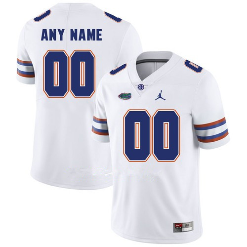 Mens Florida Gators Custom Carlos Alvarez Steve Spurrier Danny Wuerffel White Jordan Fred Johnson Martez Ivey Reggie Nelson Football Jerseys