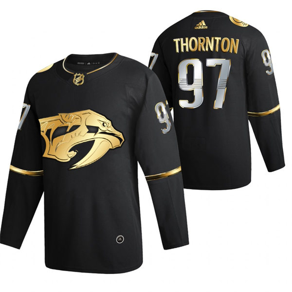 Mens Florida Panthers #19 Joe Thornton Adidas 2021-22 Black Golden Edition Limited Jersey Stitched