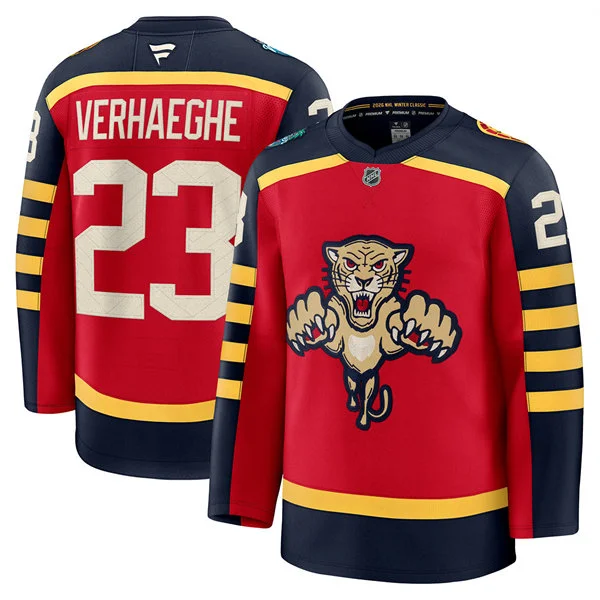 Mens Florida Panthers #23 Carter Verhaeghe Red Fanatics 2026 NHL Winter Classic Premium Jersey 