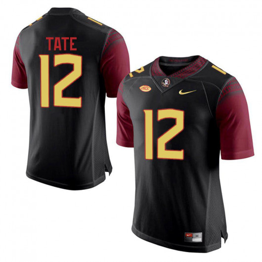 Mens Florida State Seminoles #12 Demorie Tate Nike Garnet Gold Number College Football Game Jersey1