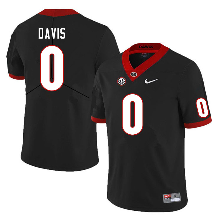 Mens Georgia Bulldogs #0 Rian Davis Nike Black Foootball Jersey