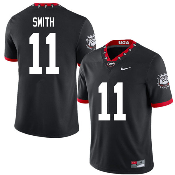 Mens Georgia Bulldogs #11 Arian Smith Stitched Nike Black Alternate Mascot 100th Anniversary College Football