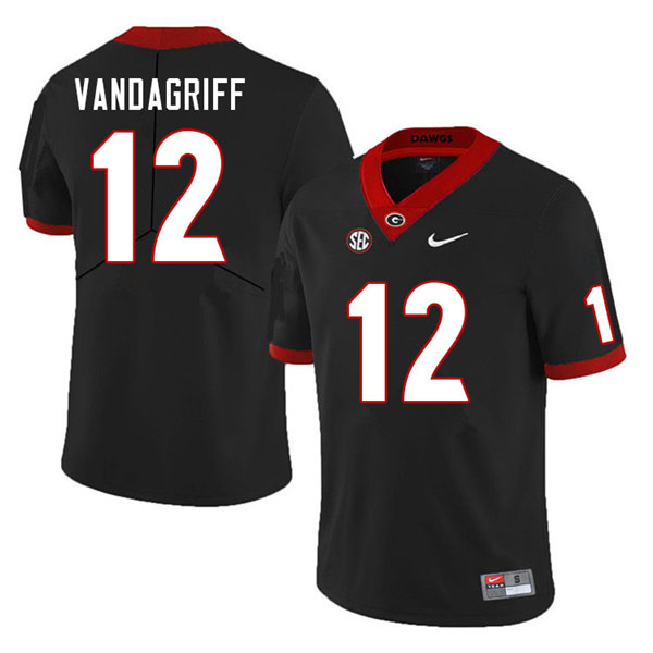 Mens Georgia Bulldogs #12 Brock Vandagriff Nike Black Foootball Jersey