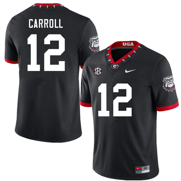 Mens Georgia Bulldogs #12 Lovasea Carroll Nike 2020 Black College Foootball Game Jersey