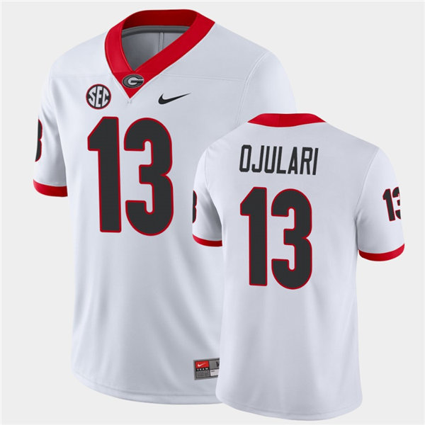 Mens Georgia Bulldogs #13 Azeez Ojulari Nike 40th anniversary white alternate football jersey