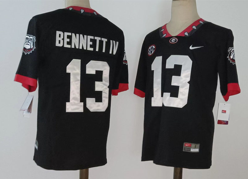 Mens Georgia Bulldogs #13 Stetson Bennett Nike 2020 Black College Foootball Game Jersey
