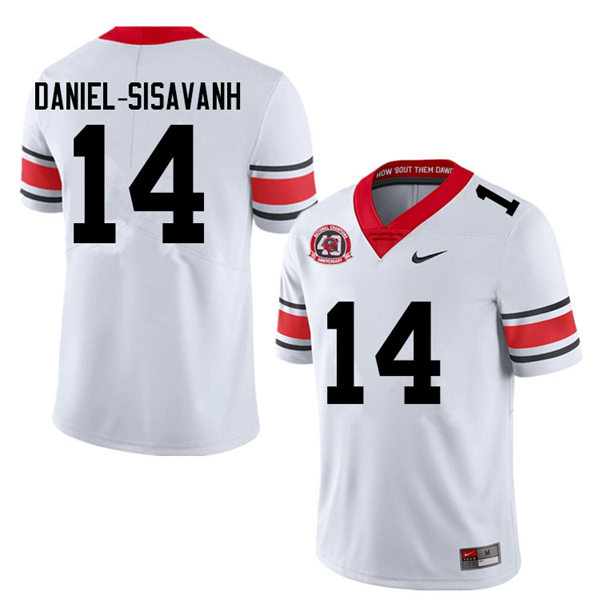 Mens Georgia Bulldogs #14 David Daniel-Sisavanh white alternate 40th anniversary football Jersey