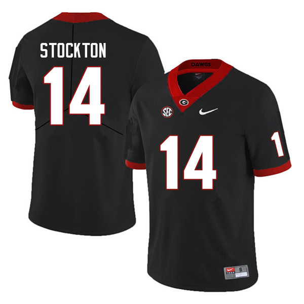 Mens Georgia Bulldogs #14 Gunner Stockton Black College Football Game Jersey