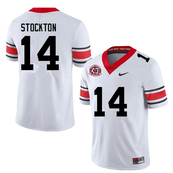 Mens Georgia Bulldogs #14 Gunner Stockton white alternate 40th anniversary football Jersey