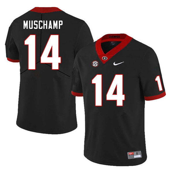 Mens Georgia Bulldogs #14 Jackson Muschamp Stitched Nike Black Foootball Jersey